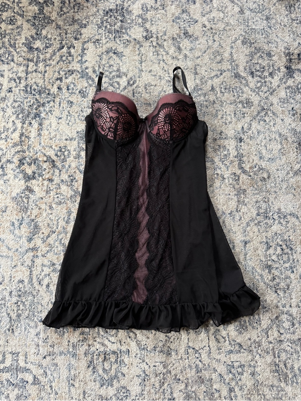 Marilyn Monroe Black and Pink Slip Dress